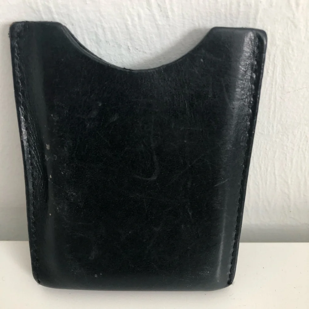 Brighton Salina Men’s Black Leather Money Clip with Silver Accent